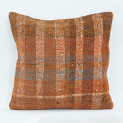 Ethnic Wool Pillowcase | Handmade Orange Wool Cushion Cover 1'8'' x 1'8''
