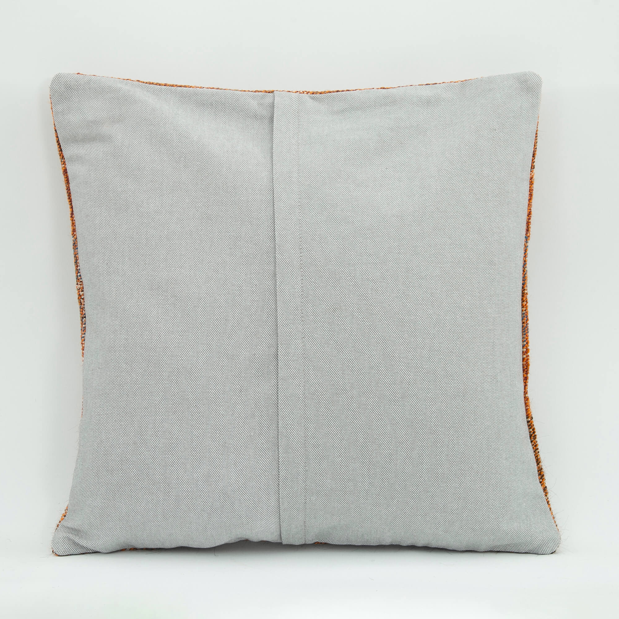 Ethnic Wool Pillowcase | Handmade Orange Wool Cushion Cover 1'8'' x 1'8''