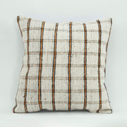 Wool Decorative Pillow – Ethnic White Cushion Cover with Zipper, Handmade