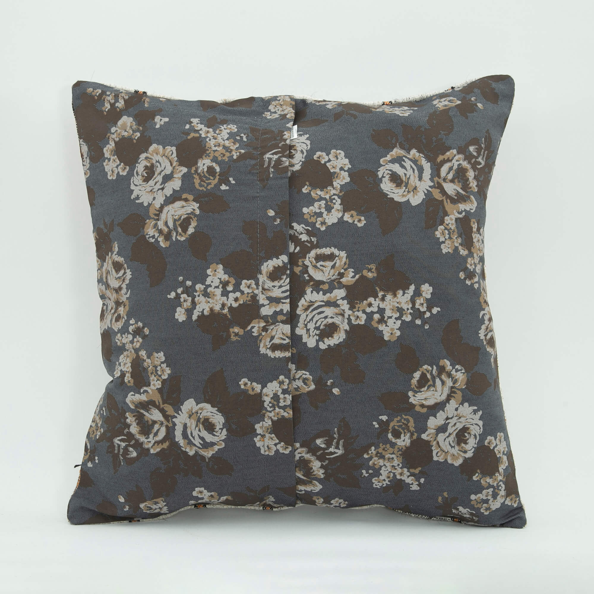 Wool Decorative Pillow – Ethnic White Cushion Cover with Zipper, Handmade