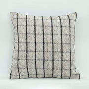 Wool Decorative Pillow - Beige Ethnic Pillow Case 18x18 Zipper Cover Unique Design
