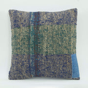Blue Wool Pillowcase - Emel Ethnic Decorative Pillow Cover 1 Foot 8 Inch Zipper Cushion
