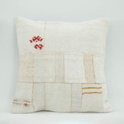 Wool Decorative Pillow Case – Beige Ethnic Cushion Cover with Zipper Closure