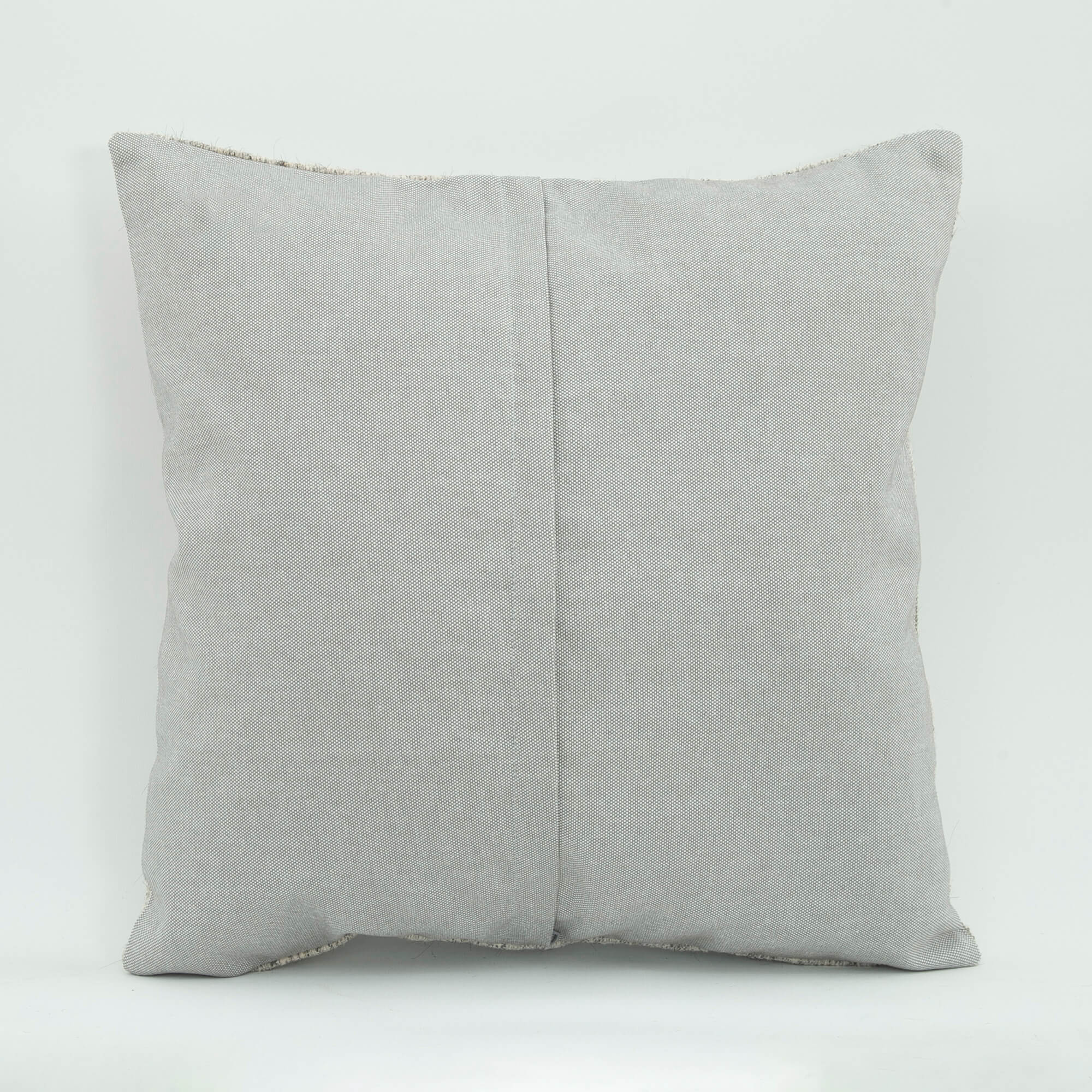 Ethnic Wool Pillowcase - Handmade Beige Wool Cushion Case With Zipper Design