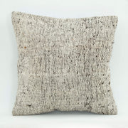 Ethnic Wool Pillowcase - Handmade Beige Wool Cushion, Zipper Pillow Cover 1.8x1.8 Feet