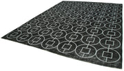 Handmade Geometric Rug - Black Area Rug 9'9"x12'4" Wool Cotton Blend Carpet