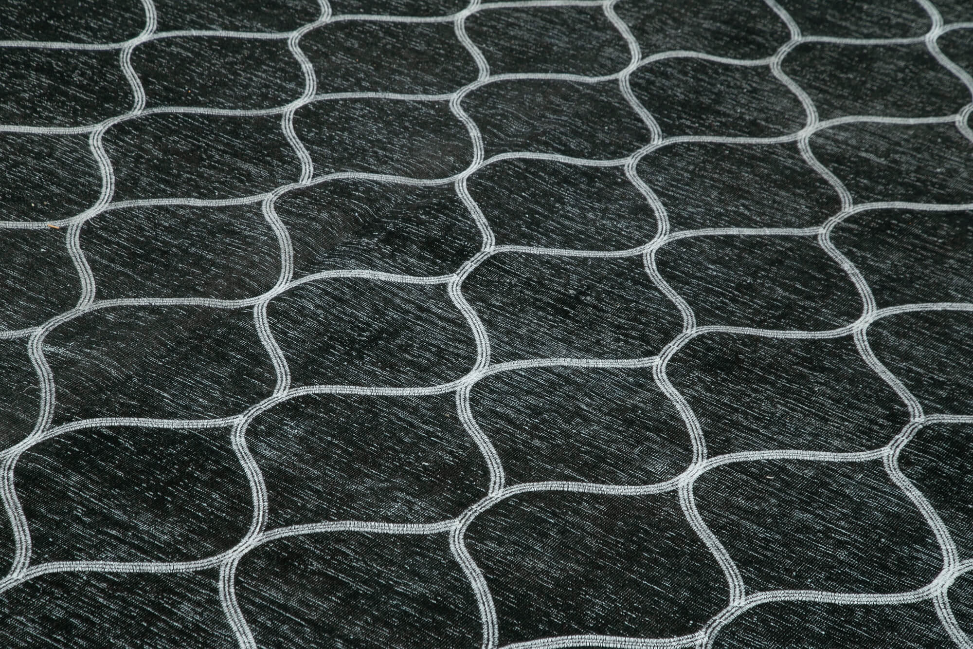 Handmade Geometric Rug - Black Area Rug | Durable Cotton Wool Carpet 9'9''x13'8''