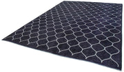 Handmade Geometric Rug – Blue Area Rug Cotton Wool Carpet 9'5''x13'0''