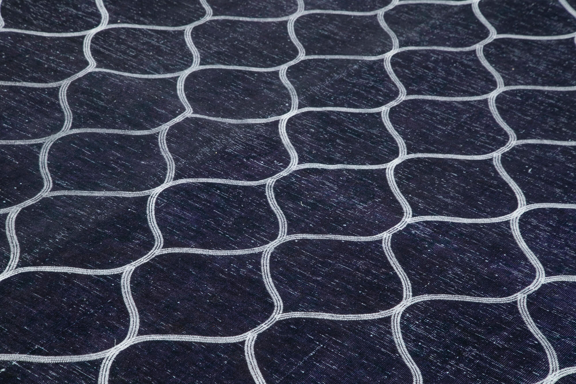 Handmade Geometric Rug – Blue Area Rug Cotton Wool Carpet 9'5''x13'0''