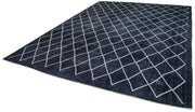 Handmade Wool Area Rug – Purple Geometric Cotton Wool Blend Rug 9'6" x 13'0"