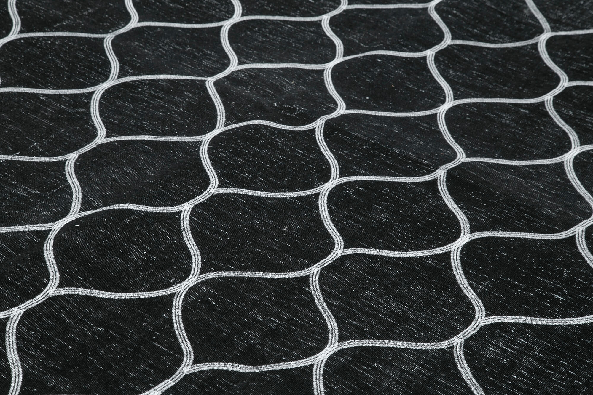 Handmade Geometric Rug – Black Geometric Carpet Wool Cotton Area Rug 9'7'' x 13'4''