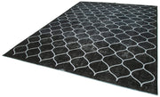 Handmade Geometric Rug – Black Area Rug Cotton Wool, Soft Wool Carpet 8'7''x11'9''