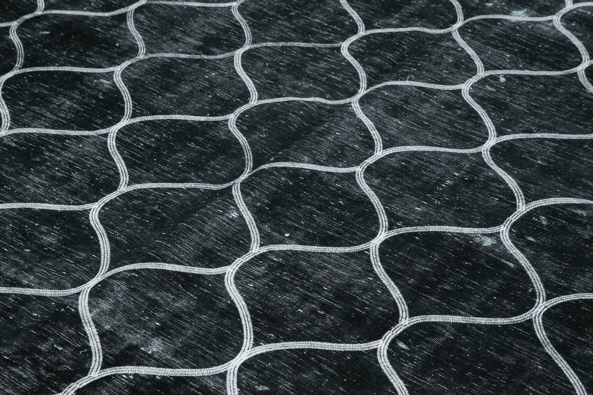 Handmade Geometric Rug – Black Area Rug Cotton Wool, Soft Wool Carpet 8'7''x11'9''