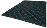 Handmade Geometric Rug – Black Wool Cotton Area Rug 9'3'' x 12'8'' | Turkish Vintage Carpet