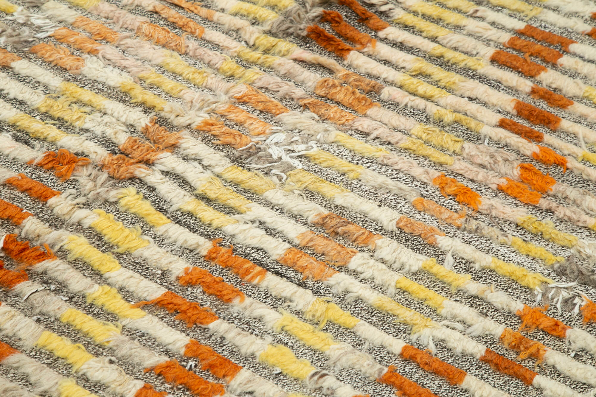 Handmade Area Rug – Geometric Cotton Wool Vintage Turkish Carpet 7'4''x9'5''