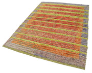 Handmade Wool Area Rug – Geometric Cotton Wool Rug, Durable Turkish Vintage Carpet 4'10''x6'10''