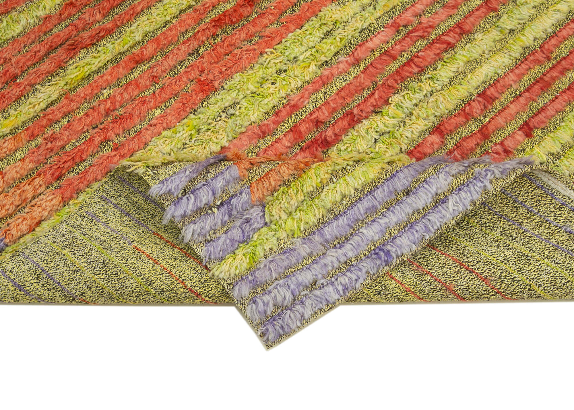 Handmade Wool Area Rug – Geometric Cotton Wool Rug, Durable Turkish Vintage Carpet 4'10''x6'10''