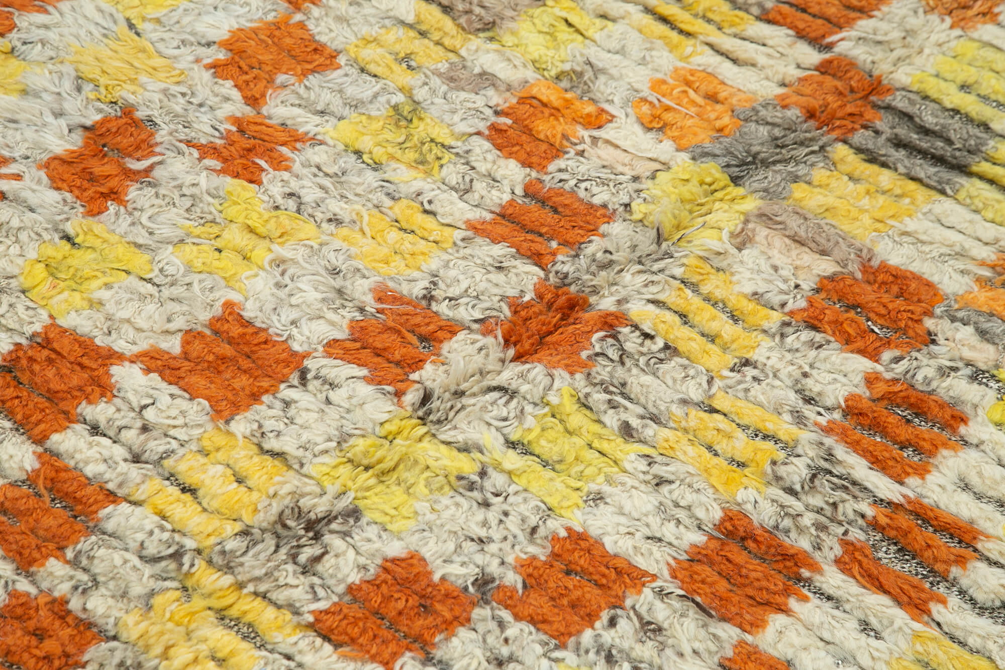 Handmade Wool Area Rug – PonponGreen Geometric Cotton Wool Rug 5'9''x7'5'' by Agacan