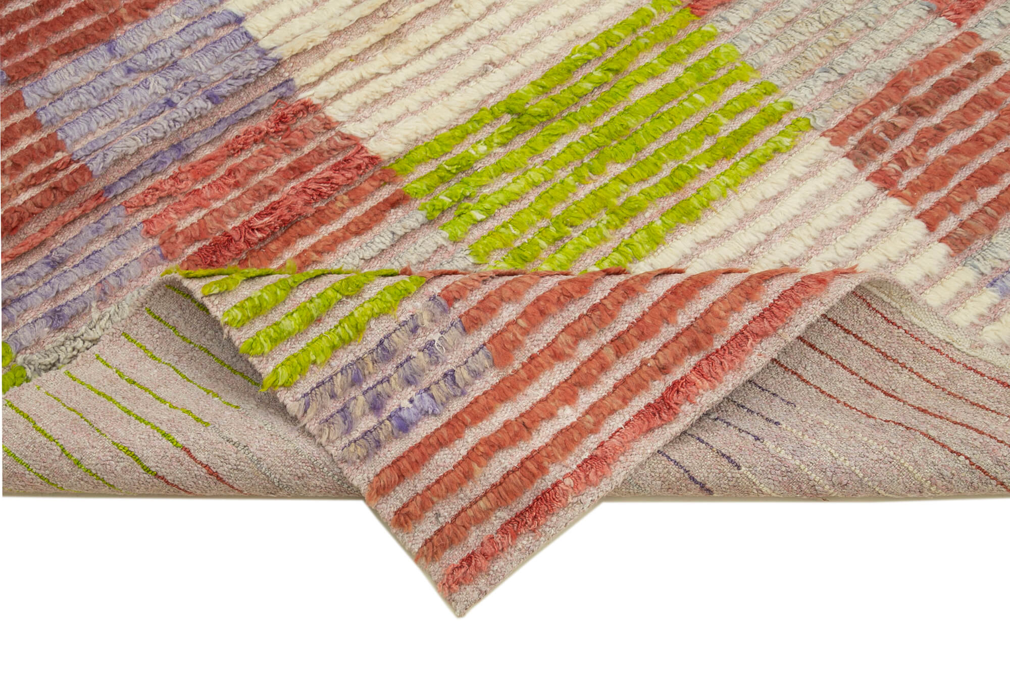 Handmade Area Rug - Geometric Cotton Wool Rug 5'2''x6'8'' by Agacan