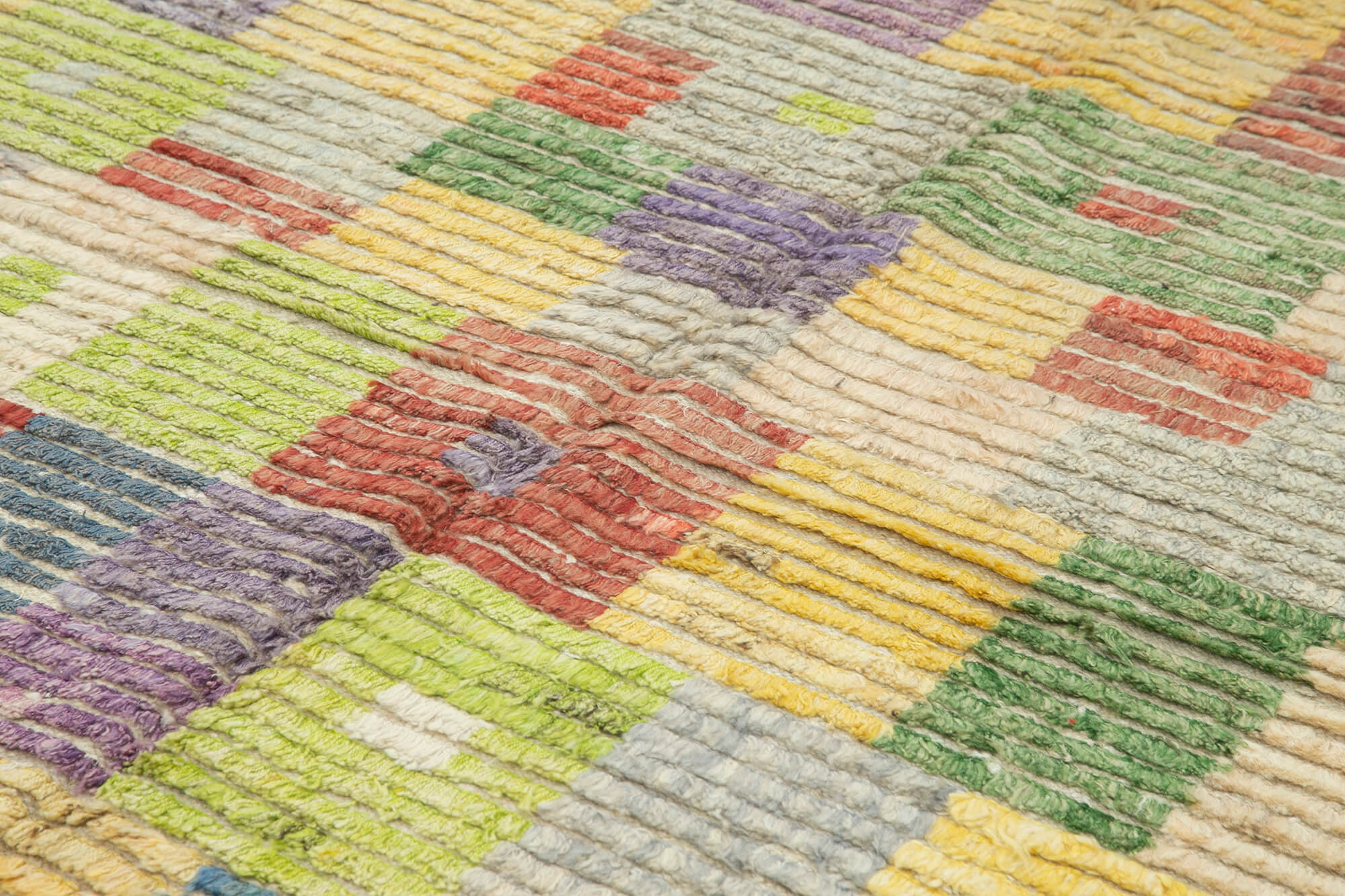 Handmade Wool Area Rug – Geometric Cotton Wool Rug, Durable Natural Fiber Carpet 8'7" x 11'6"