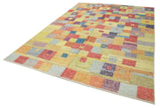 Handmade Wool Area Rug - Geometric Cotton Wool Rug for Living Room, Durable & Soft