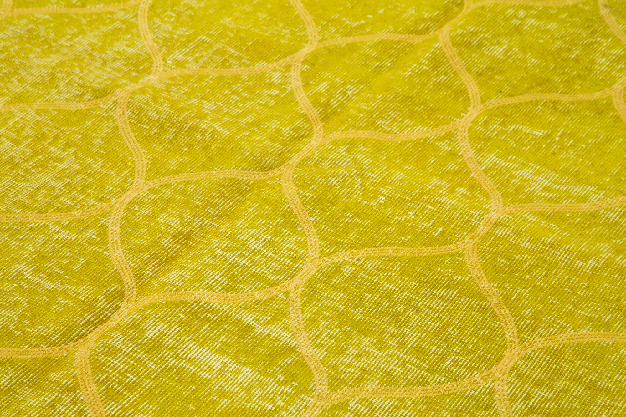 Handmade Geometric Rug - Yellow Area Rug Cotton Wool Blend, Durable Natural Fiber Carpet 4'10''x8'