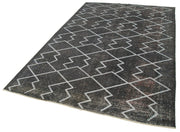 Handmade Geometric Rug - Grey Area Rug Cotton Wool Carpet 5'6" x 8'11"