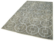 Handmade Geometric Rug - Grey Cotton Wool Blend Area Rug 5'4''x9'7'' | Durable Soft Carpet