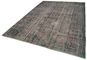Handmade Geometric Rug – Grey Geometric Carpet Cotton Wool Area Rug 7'3'' x 10'6''