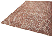 Handmade Wool Area Rug – Brown Cotton Geometric 6x10 Feet Rug | Soft Durable Carpet