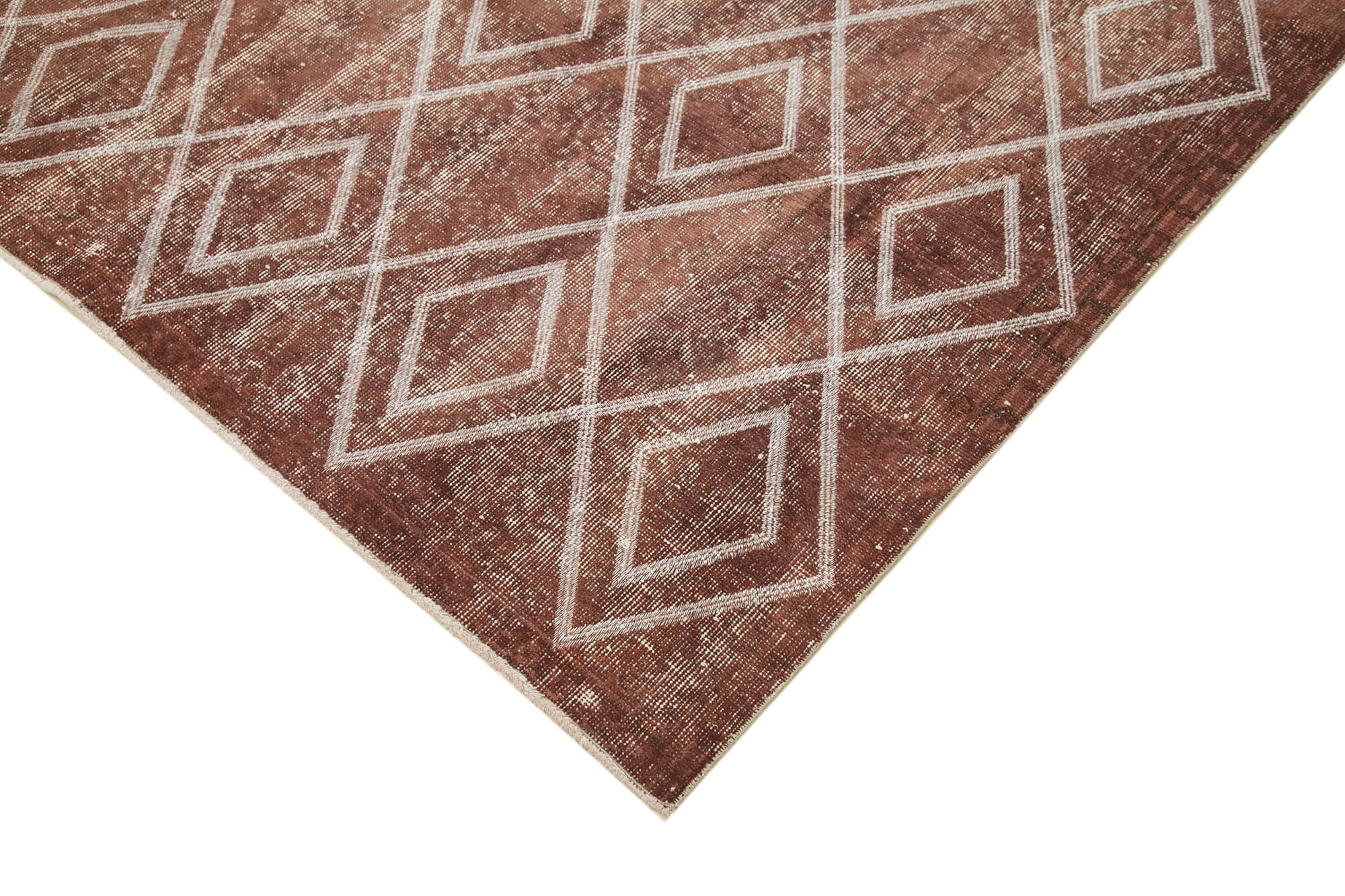 Handmade Wool Area Rug – Brown Cotton Geometric 6x10 Feet Rug | Soft Durable Carpet