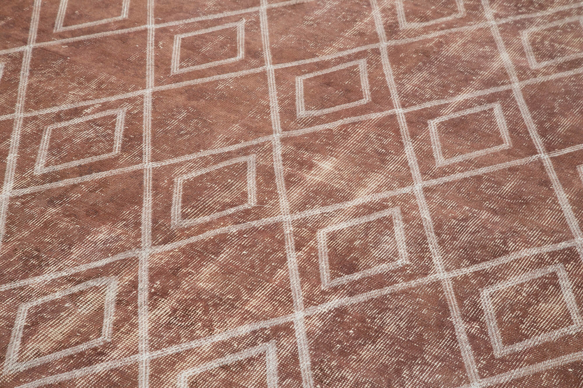 Handmade Wool Area Rug – Brown Cotton Geometric 6x10 Feet Rug | Soft Durable Carpet