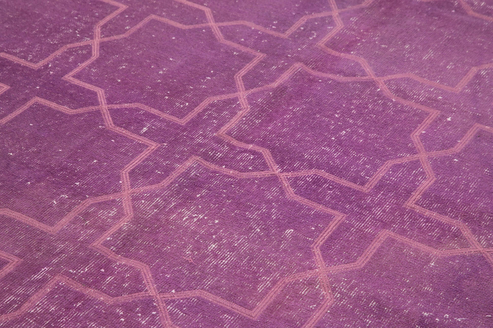 Handmade Geometric Rug - Purple Area Rug 6x10 Wool Cotton Blend Carpet