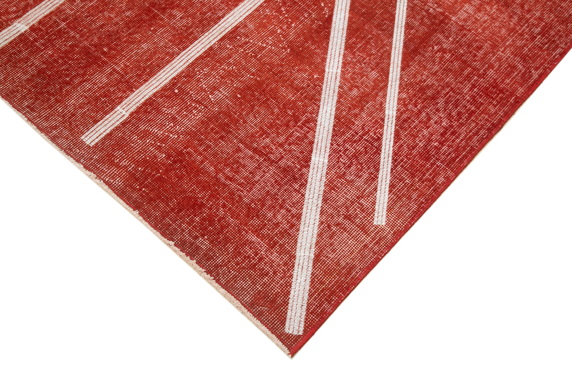 Handmade Geometric Rug - Red Area Rug | Cotton Wool Carpet, Durable Wool Area Rug 4'8''x7'10''
