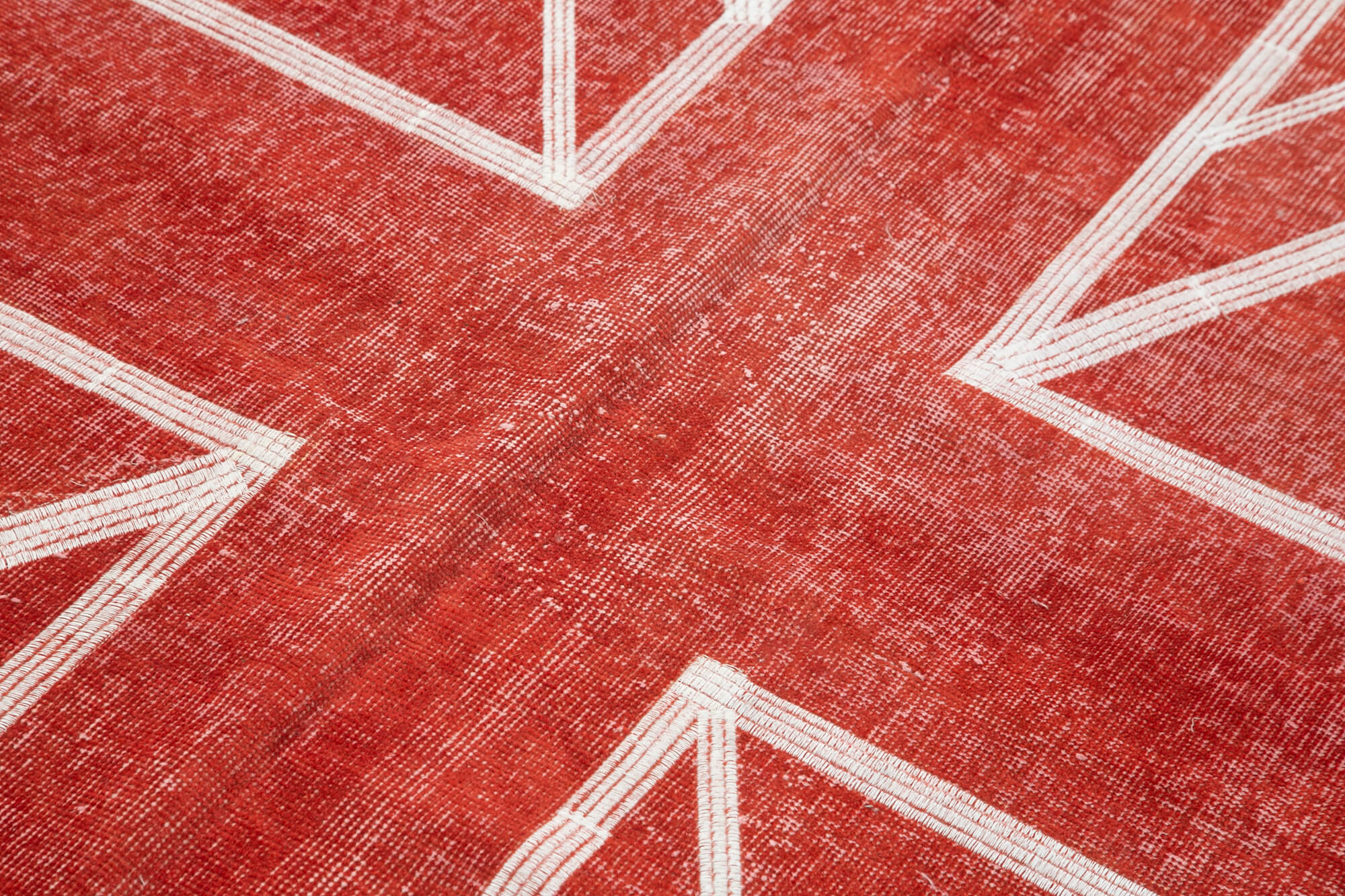 Handmade Geometric Rug - Red Area Rug | Cotton Wool Carpet, Durable Wool Area Rug 4'8''x7'10''