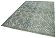 Handmade Geometric Rug - Traditional Area Carpet Grey Cotton Wool Carpet Vintage Handwoven Rug