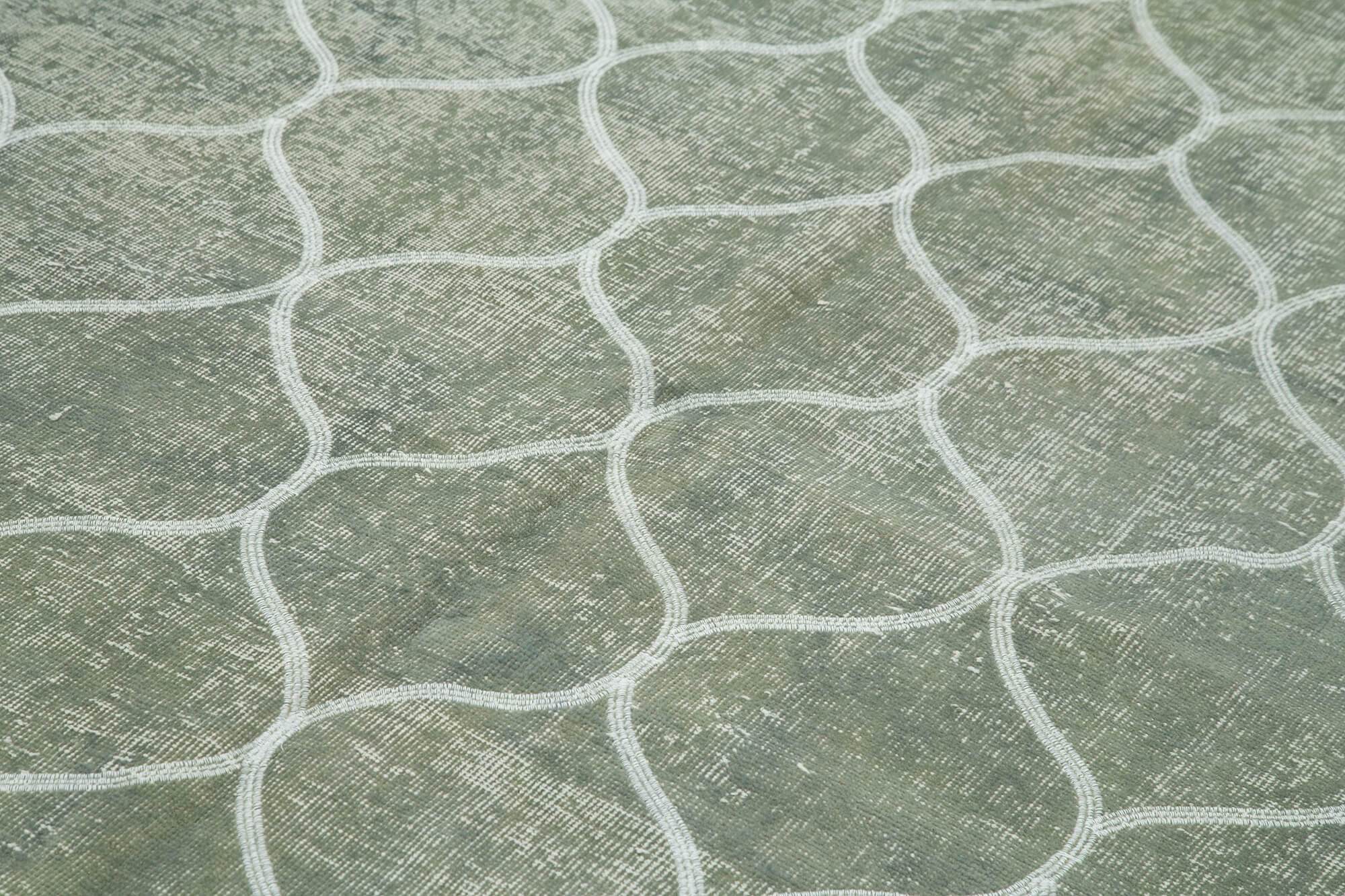 Handmade Geometric Rug – Grey Area Rug Cotton Wool Carpet 6'4''x9'6''