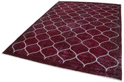 Handmade Geometric Rug – Purple Area Rug | Cotton Wool Carpet 6'10''x10'0''