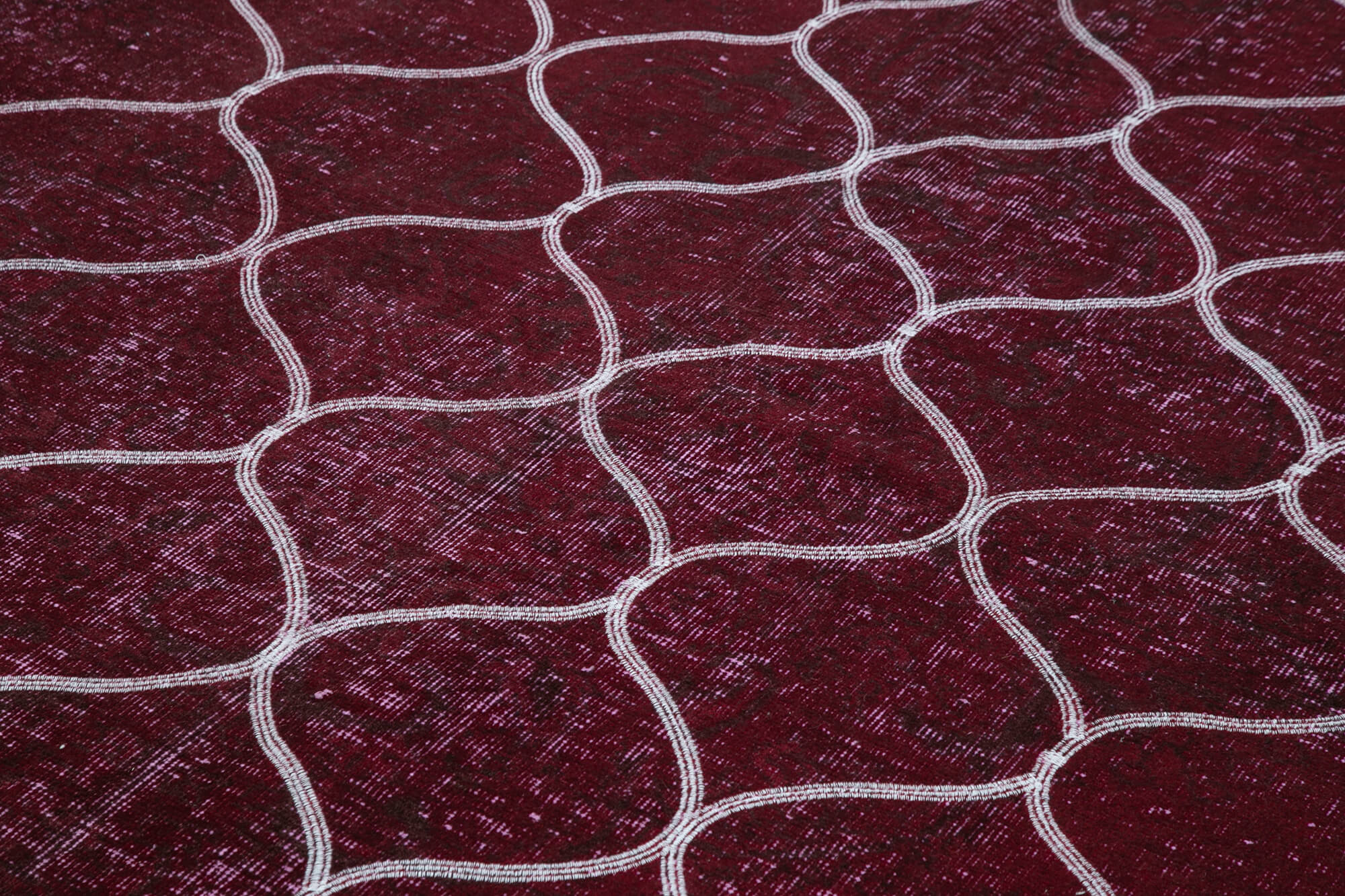 Handmade Geometric Rug – Purple Area Rug | Cotton Wool Carpet 6'10''x10'0''