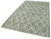 Handmade Geometric Rug - Grey Area Rug 5x9, Cotton Wool Carpet, Durable Wool Carpet