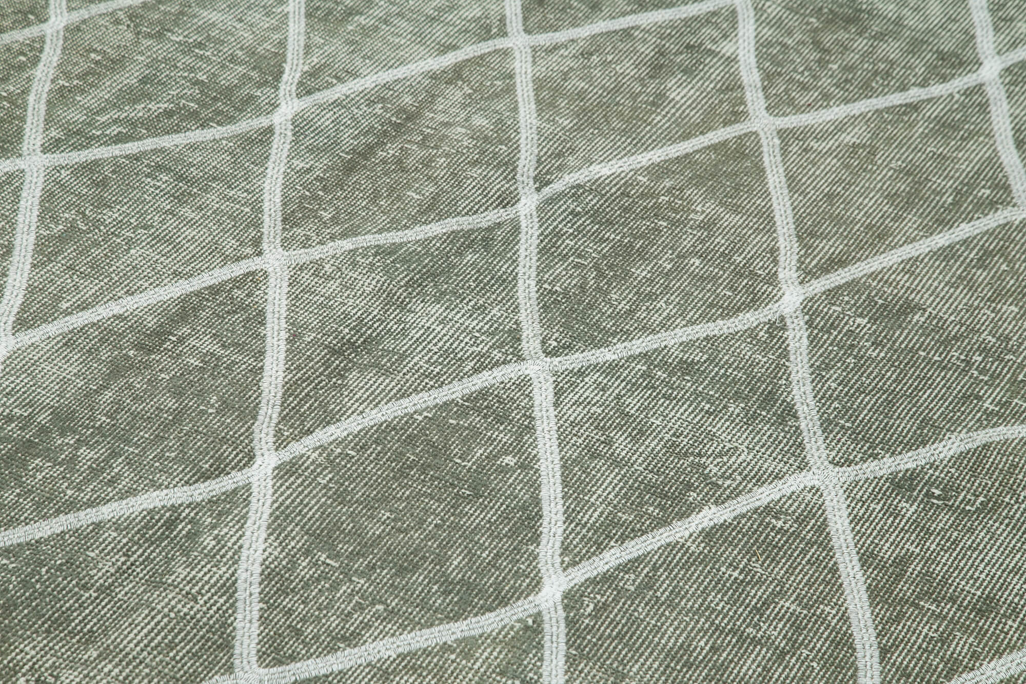 Handmade Geometric Rug - Grey Area Rug 5x9, Cotton Wool Carpet, Durable Wool Carpet