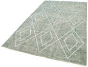Handmade Wool Area Rug – Grey Geometric Carpet | Durable Cotton Wool Carpet 4'11''x8'4''