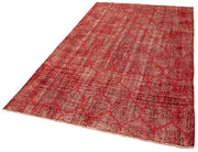 Handmade Geometric Rug - Red Geometric Carpet Wool Cotton Area Rug 5'1''x8'10''