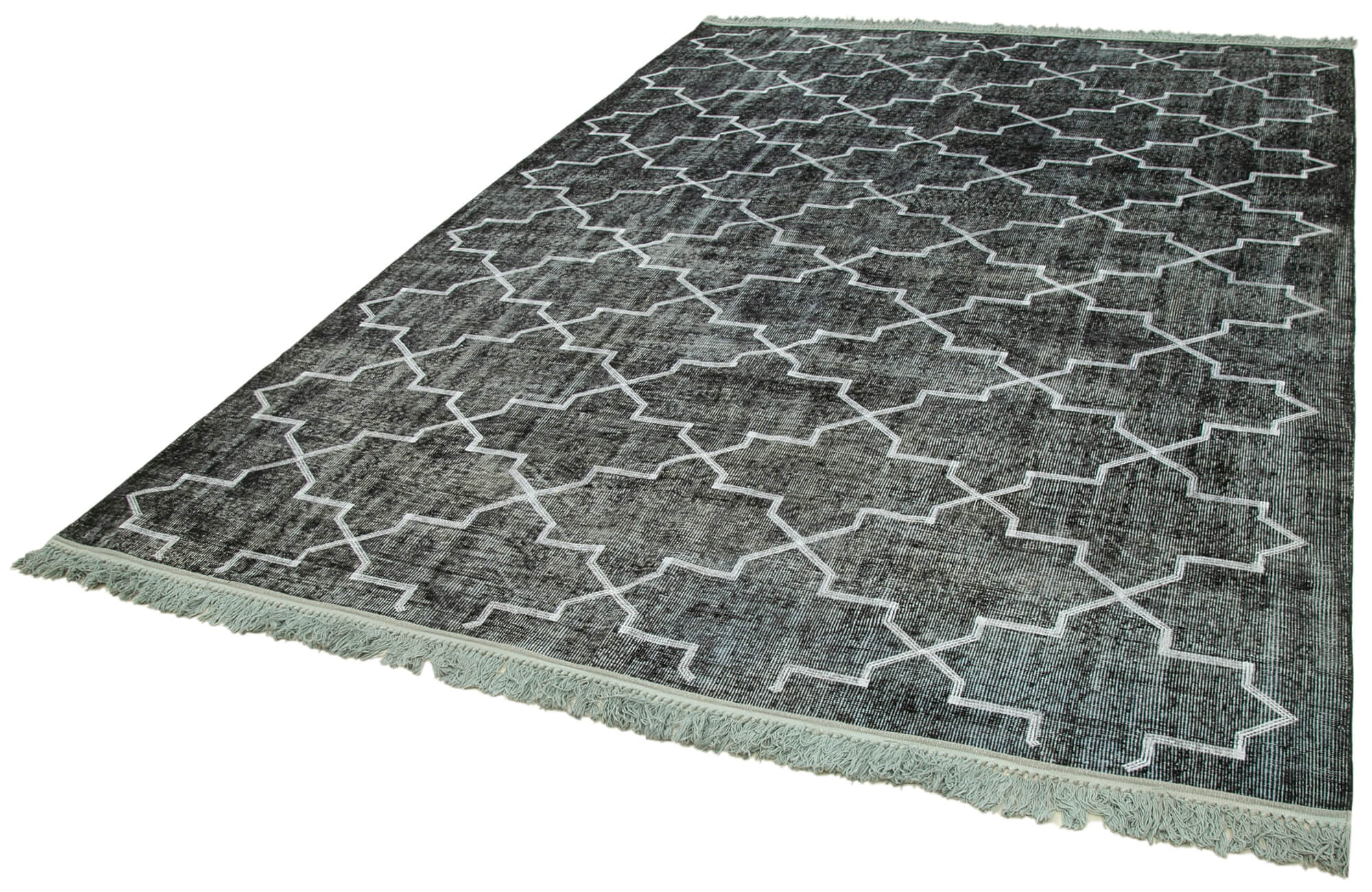 Handmade Geometric Rug | Vintage Turkish Carpet 7x10 Area Rug – Soft Wool Cotton Wool Carpet