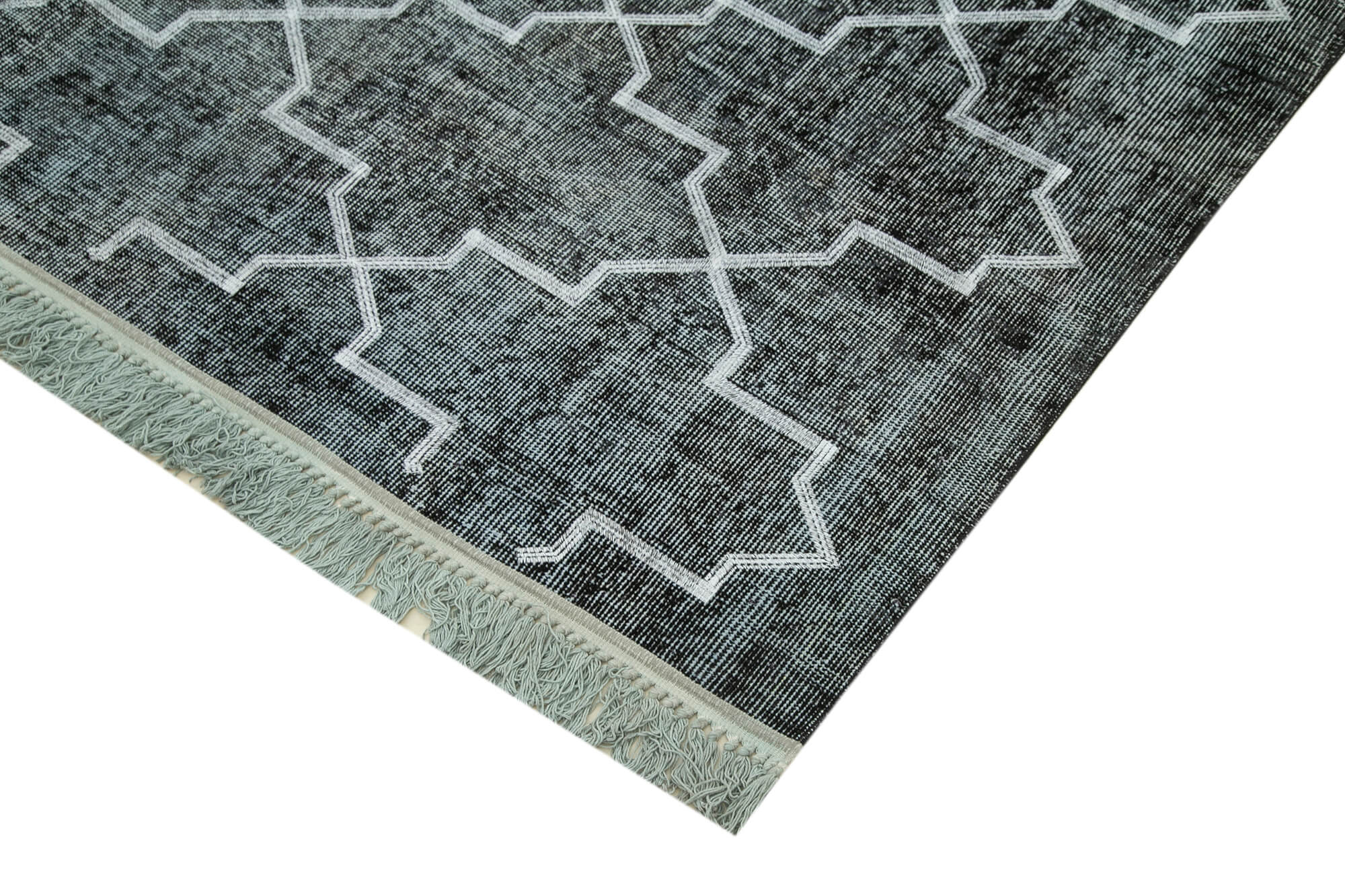 Handmade Geometric Rug | Vintage Turkish Carpet 7x10 Area Rug – Soft Wool Cotton Wool Carpet