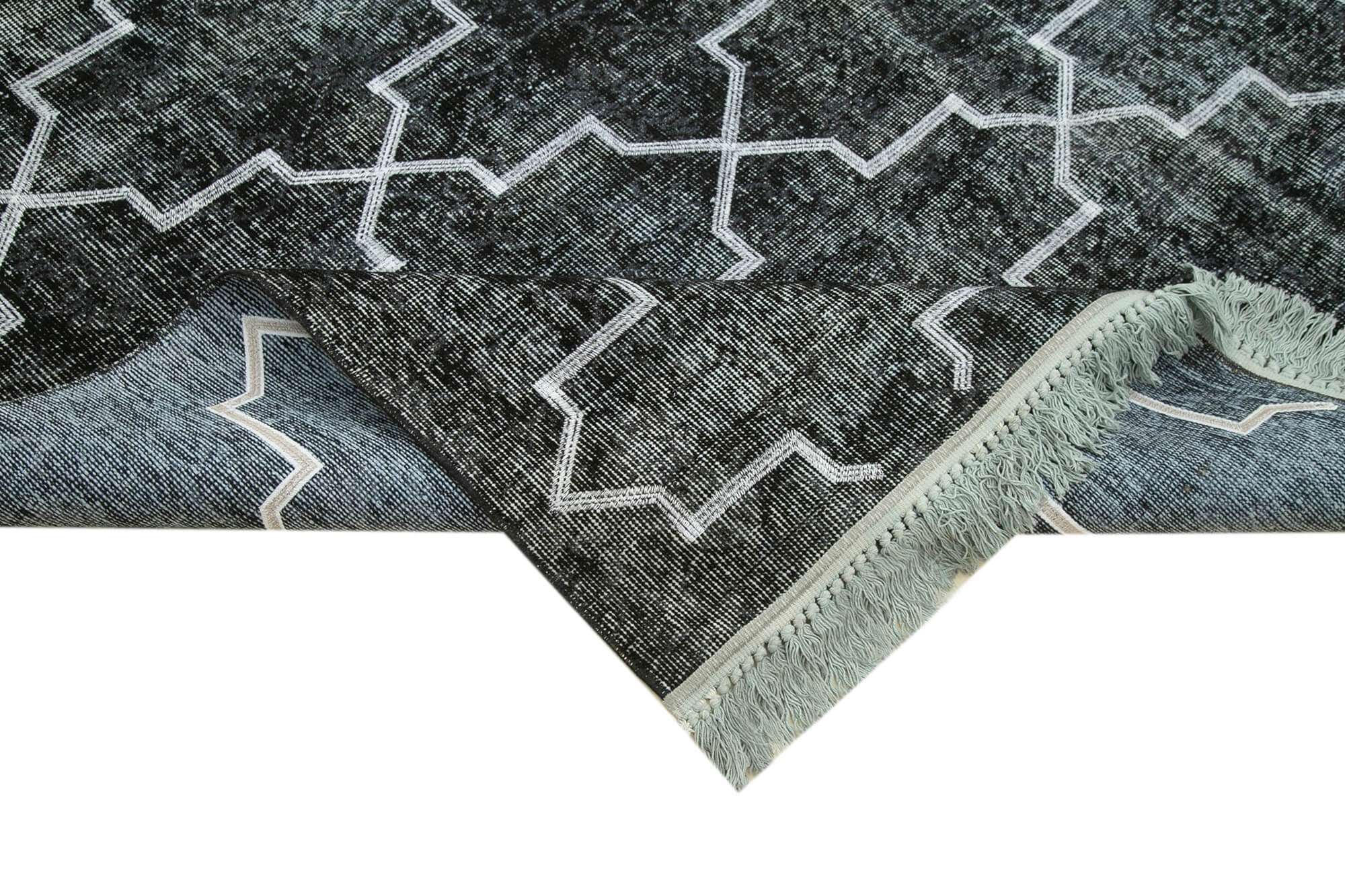 Handmade Geometric Rug | Vintage Turkish Carpet 7x10 Area Rug – Soft Wool Cotton Wool Carpet