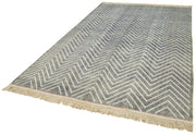 Handmade Geometric Rug – Grey Area Rug 6x10, Cotton Wool Carpet Blend