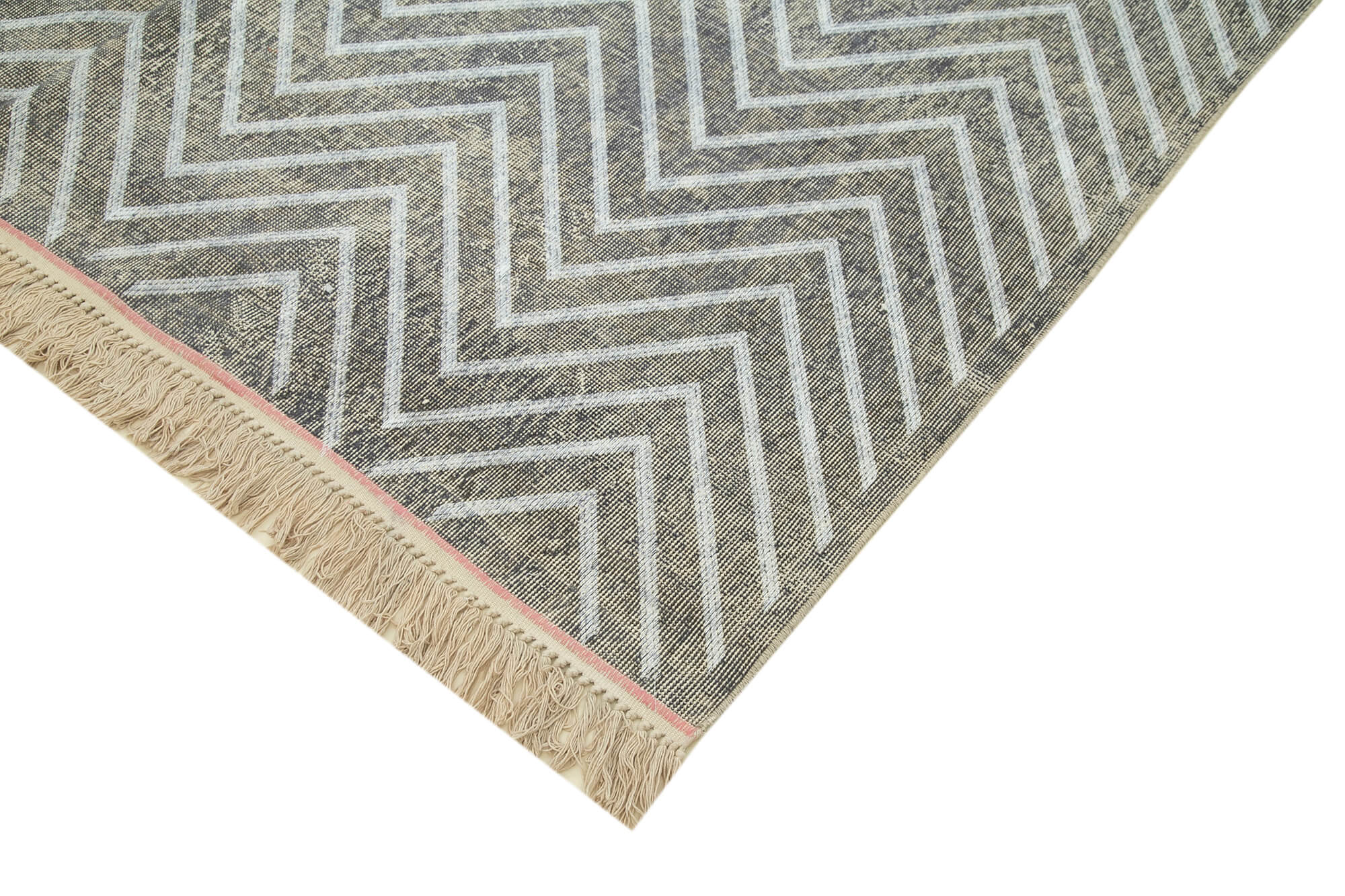 Handmade Geometric Rug – Grey Area Rug 6x10, Cotton Wool Carpet Blend