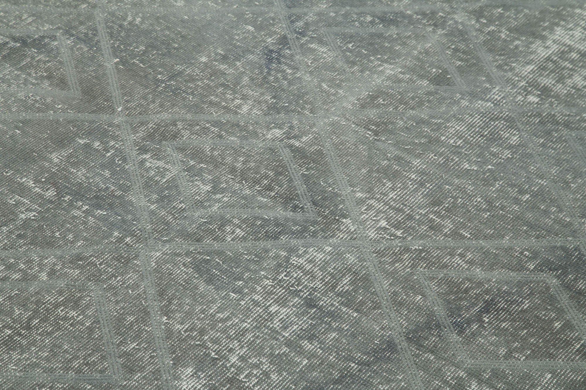 Handmade Geometric Rug – Grey Cotton Wool Blend Area Rug 5'0'' x 6'10''