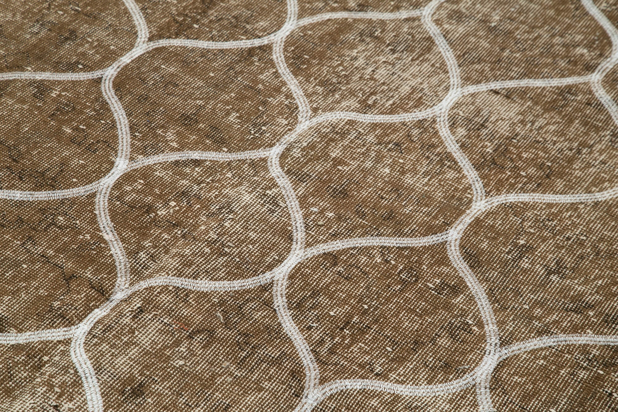 Handmade Geometric Rug – Brown Area Rug Cotton Wool 5'1''x7'10'' Durable Artisan Woven Carpet